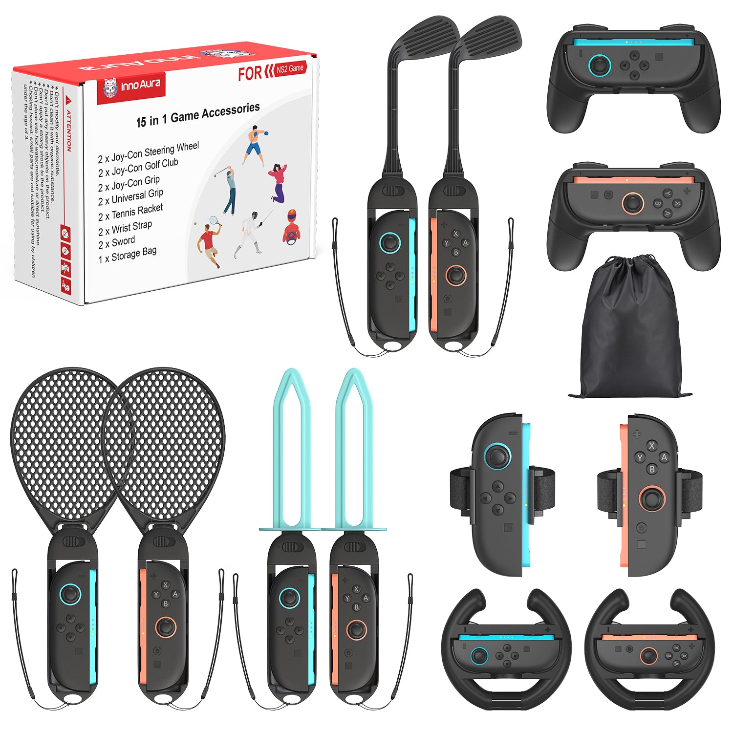 innoAura Étui Switch Lite Accessoires pour NS Switch Lite 17 en 1 avec