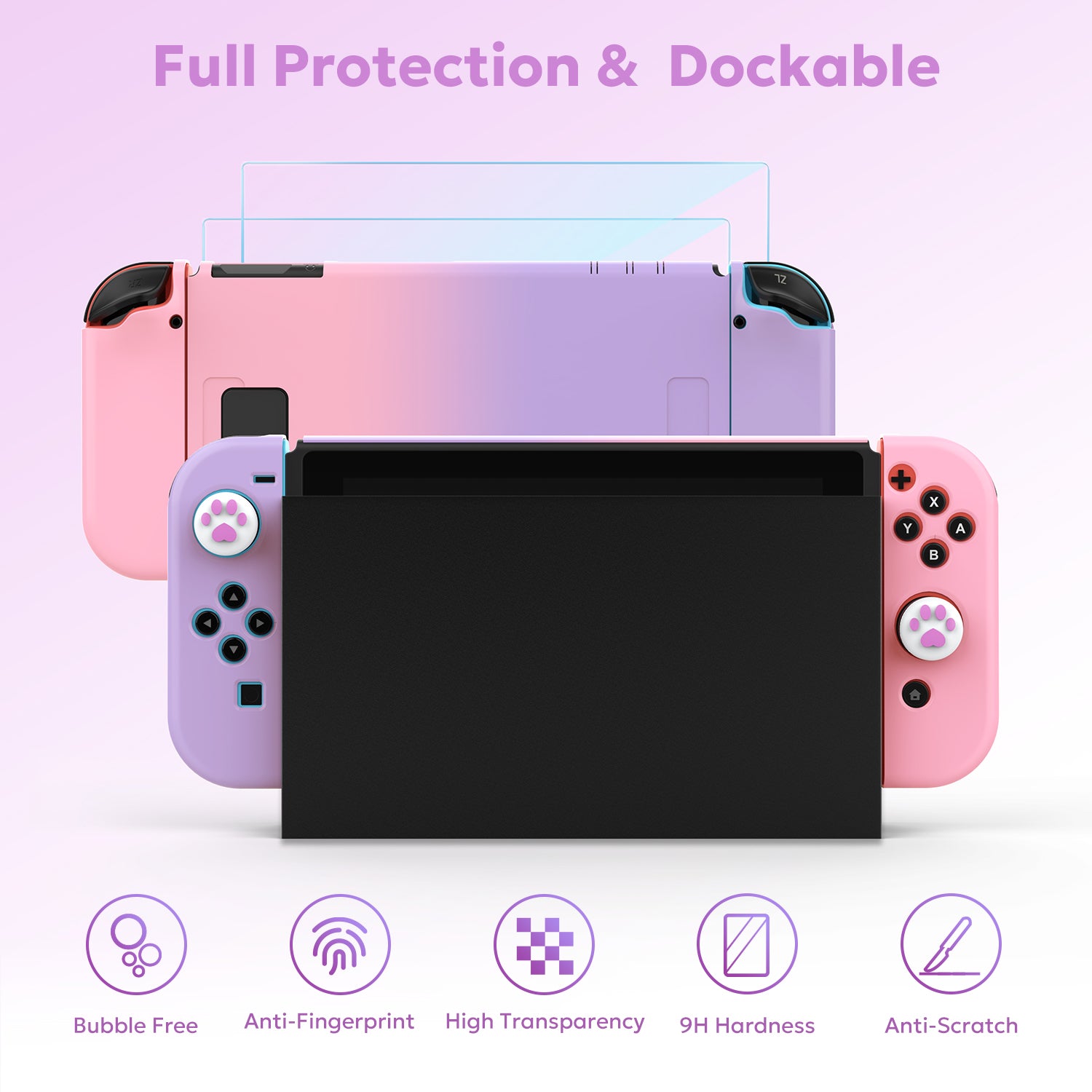 innoAura Gradient Nintendo Switch Carrying Case, Protective Case for NS Switch