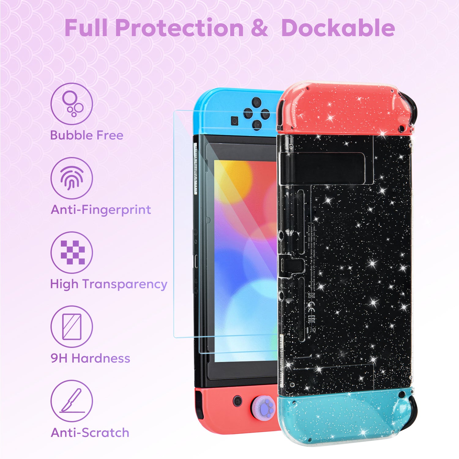 innoAura Nintendo Switch Carrying Case, Mermaid Laser Switch Cover Case