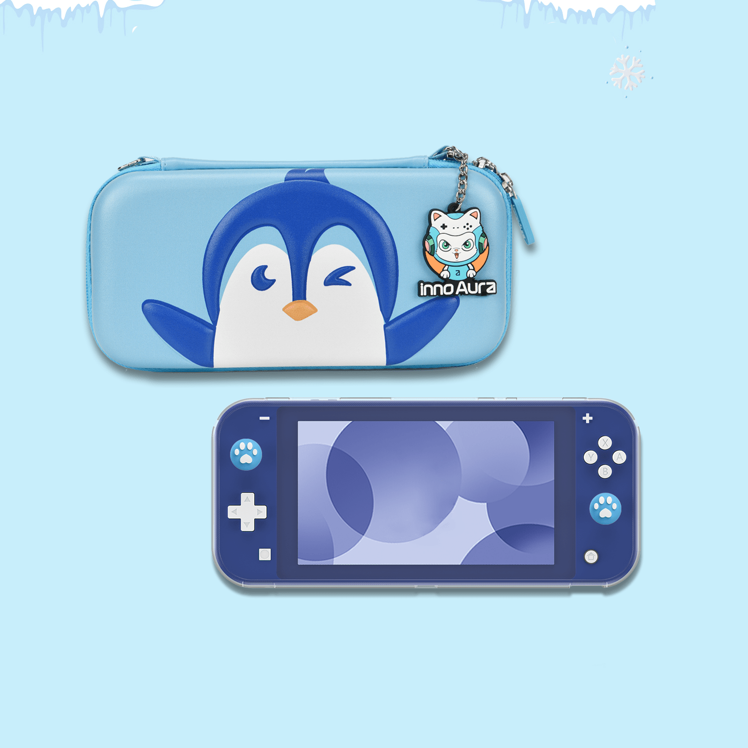 innoAura Penguin Cute Case for Switch Lite, Switch Lite Protective Case
