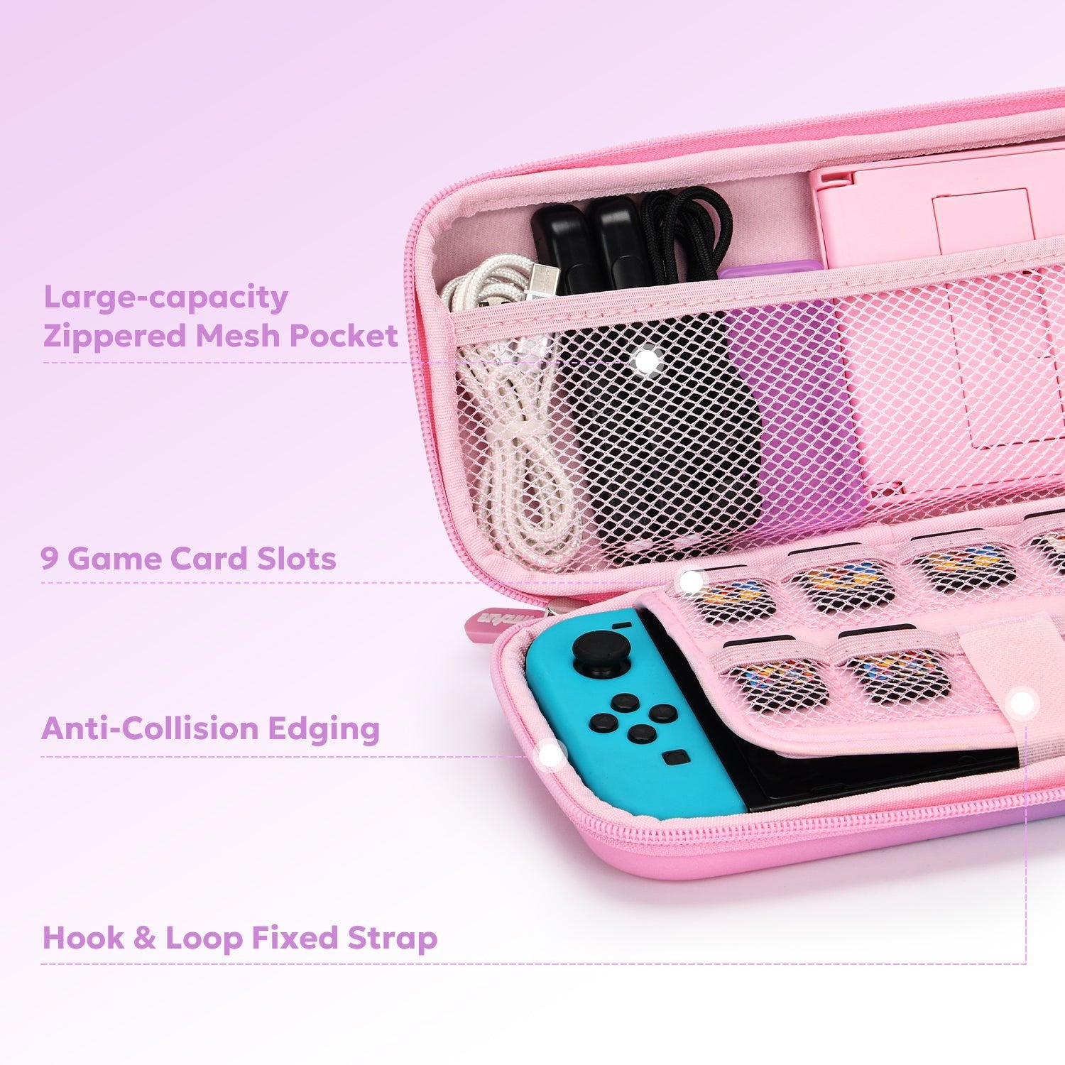 innoAura Gradient Nintendo Switch Carrying Case, Protective Case for NS Switch
