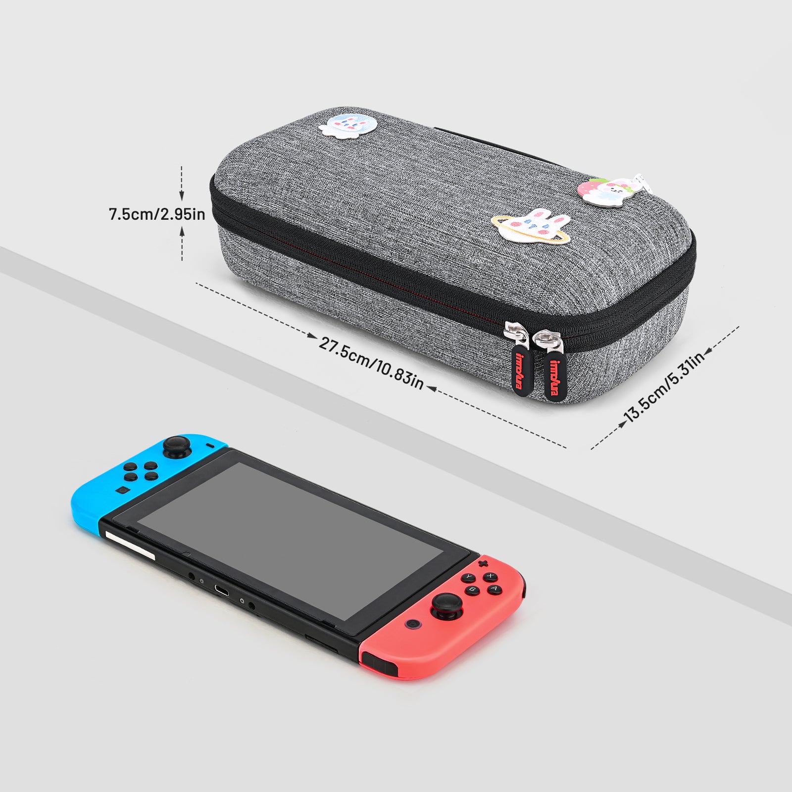innoAura 18 Accessories Travel Case for Nintendo Switch with Thum Grips