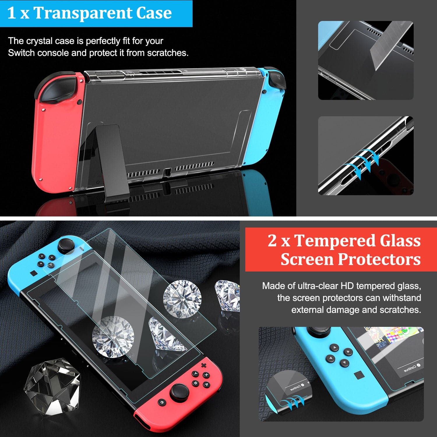 innoAura Hard Carrying Case for Switch with 20 Accessories