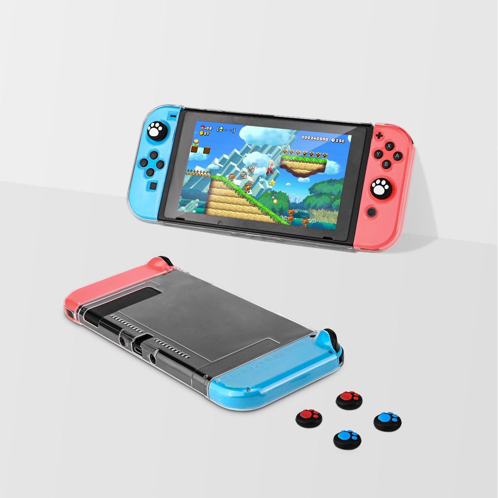 innoAura 18 Accessories Travel Case for Nintendo Switch with Thum Grips