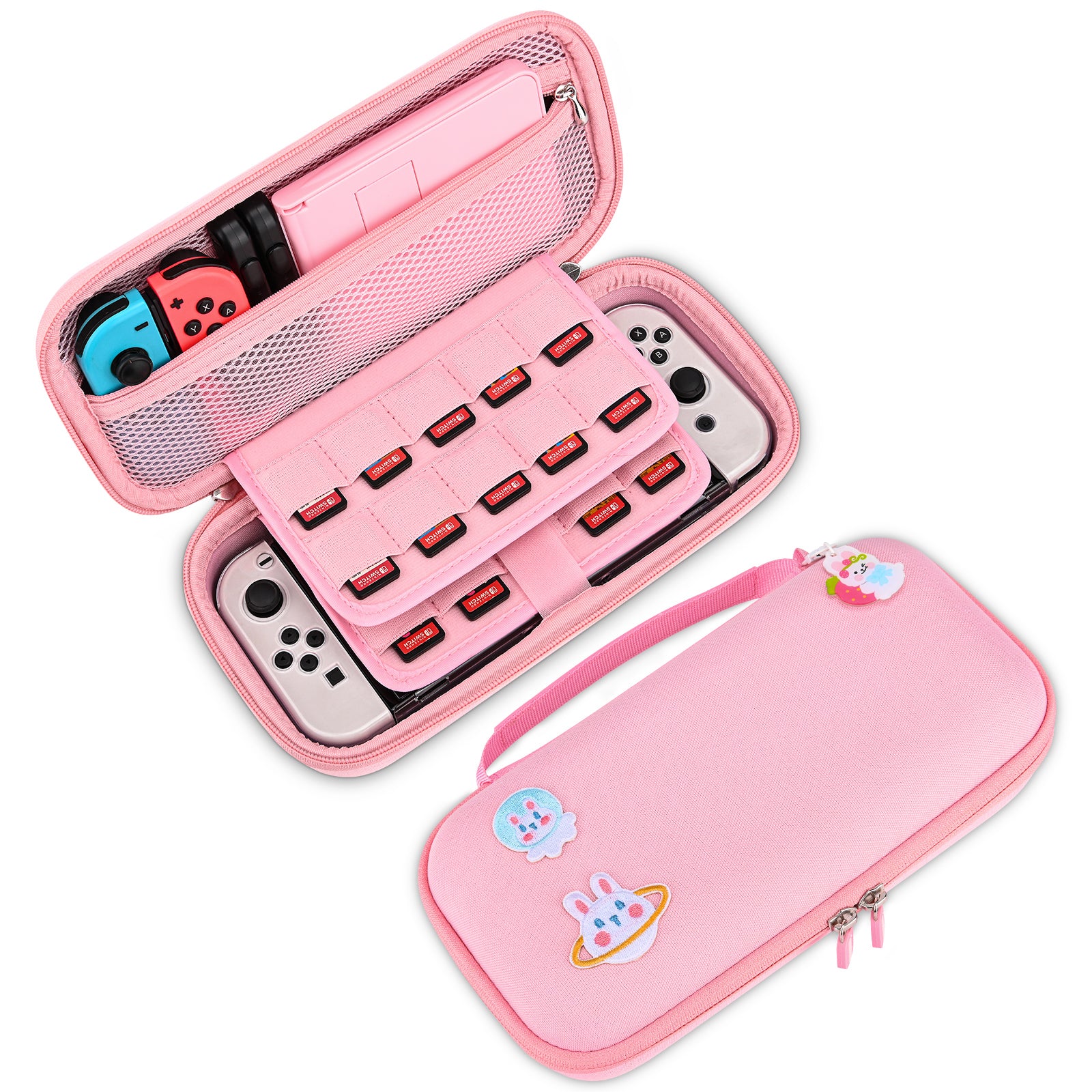 Pink Switch Portable Case InnoAura Carrying Case For Nintendo