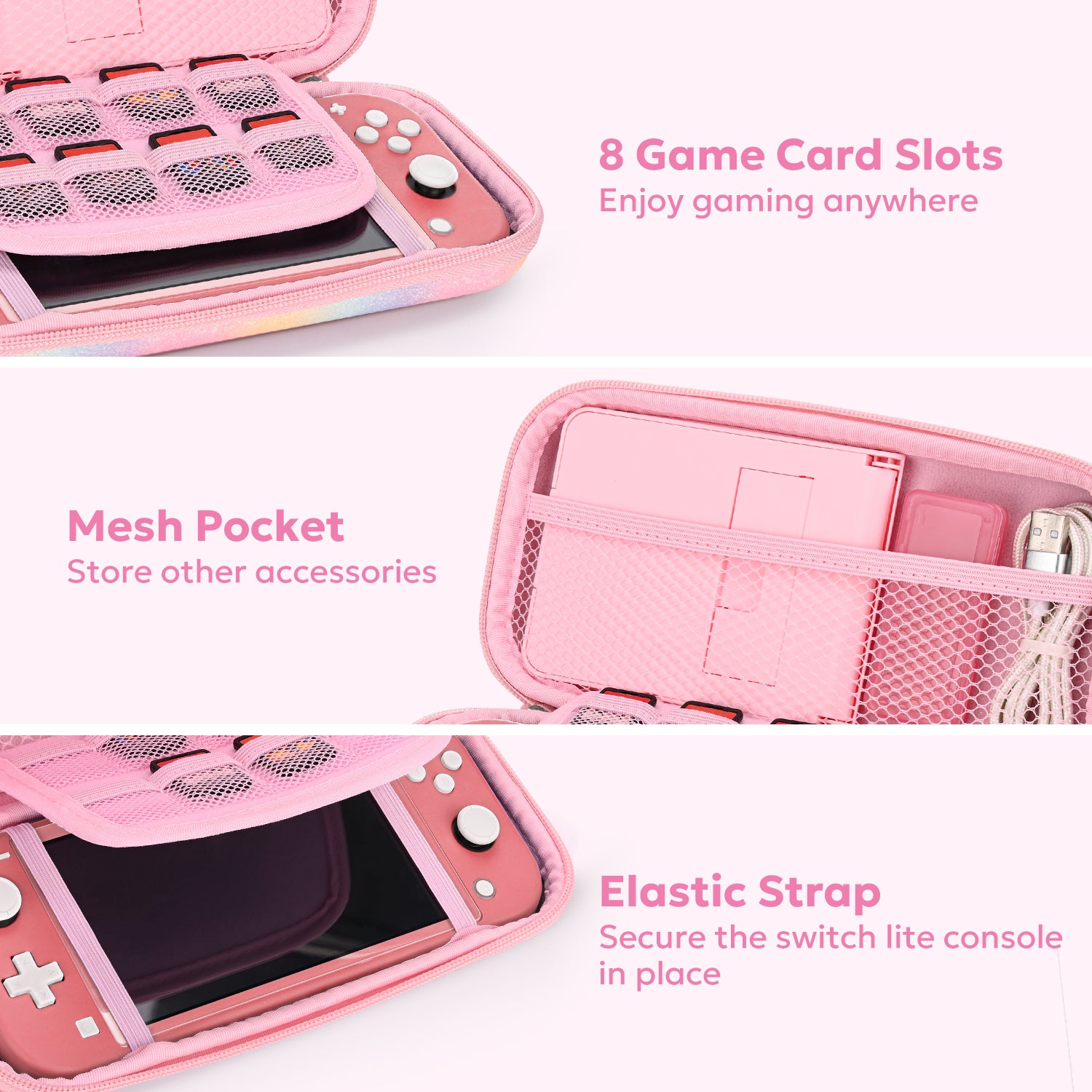 innoAura Switch Lite Travel Case, Cute Carrying Case for Nintendo Swit