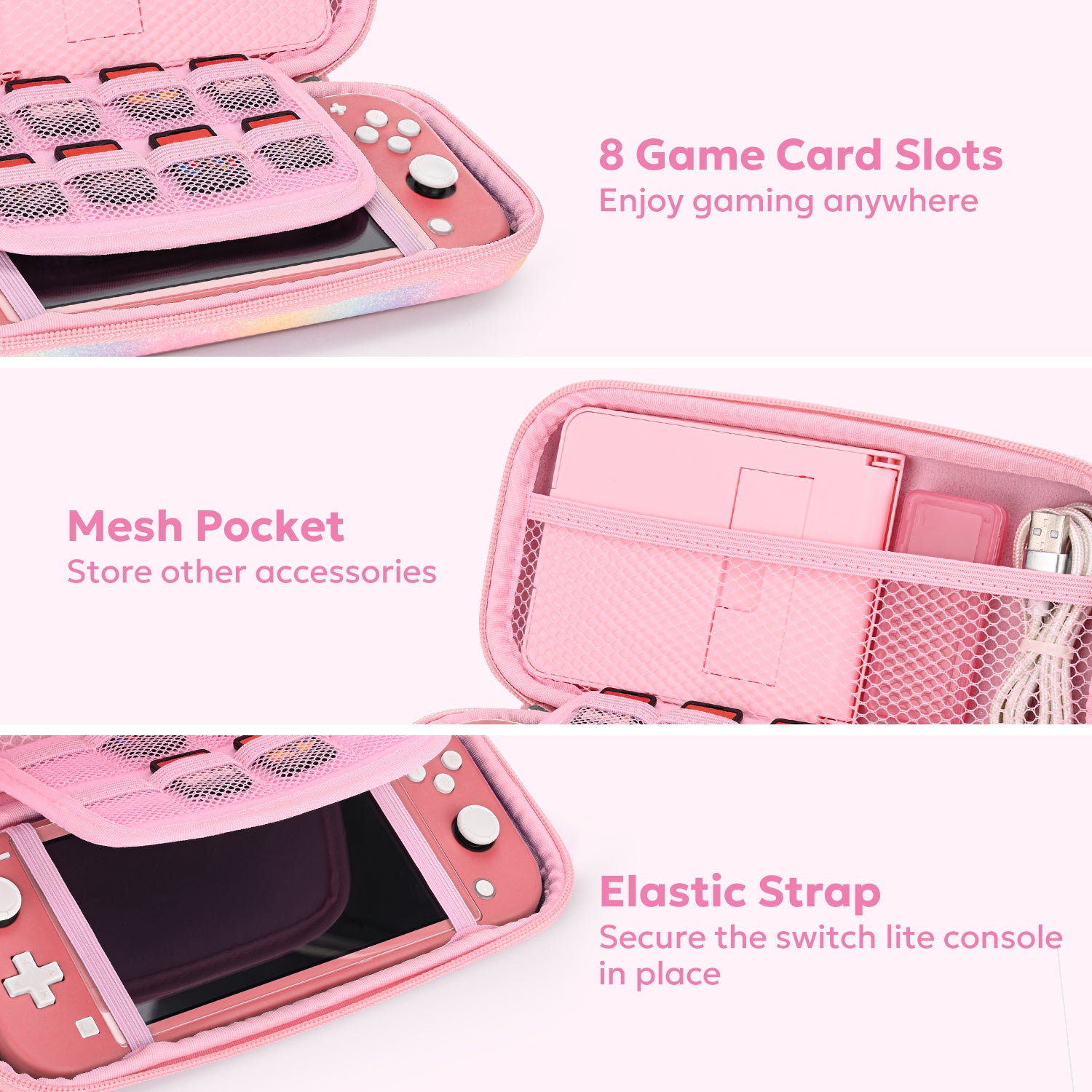 innoAura Switch Lite Travel Case, Cute Carrying Case for Nintendo Switchlite