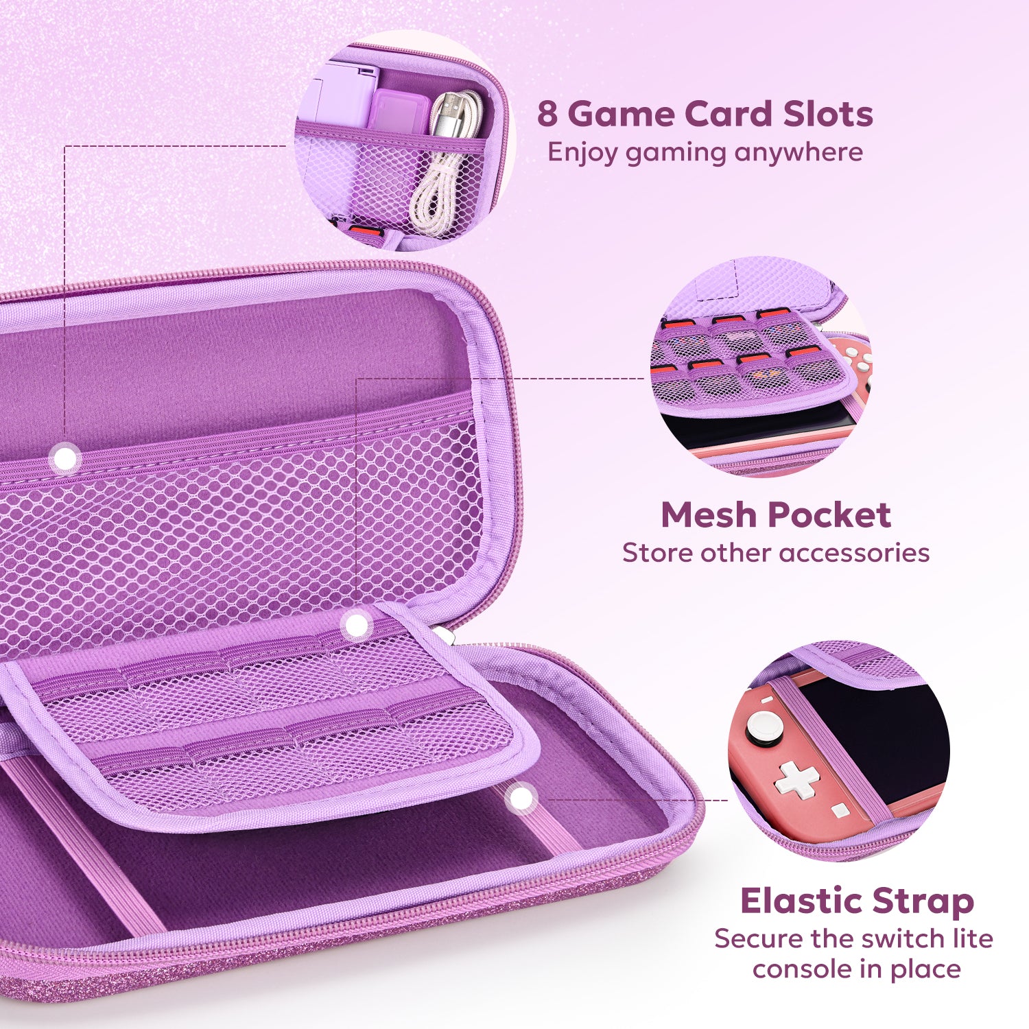 innoAura Hot Seller Nintendo Switch Lite Carrying Case, Accessories Kit for Switch Lite