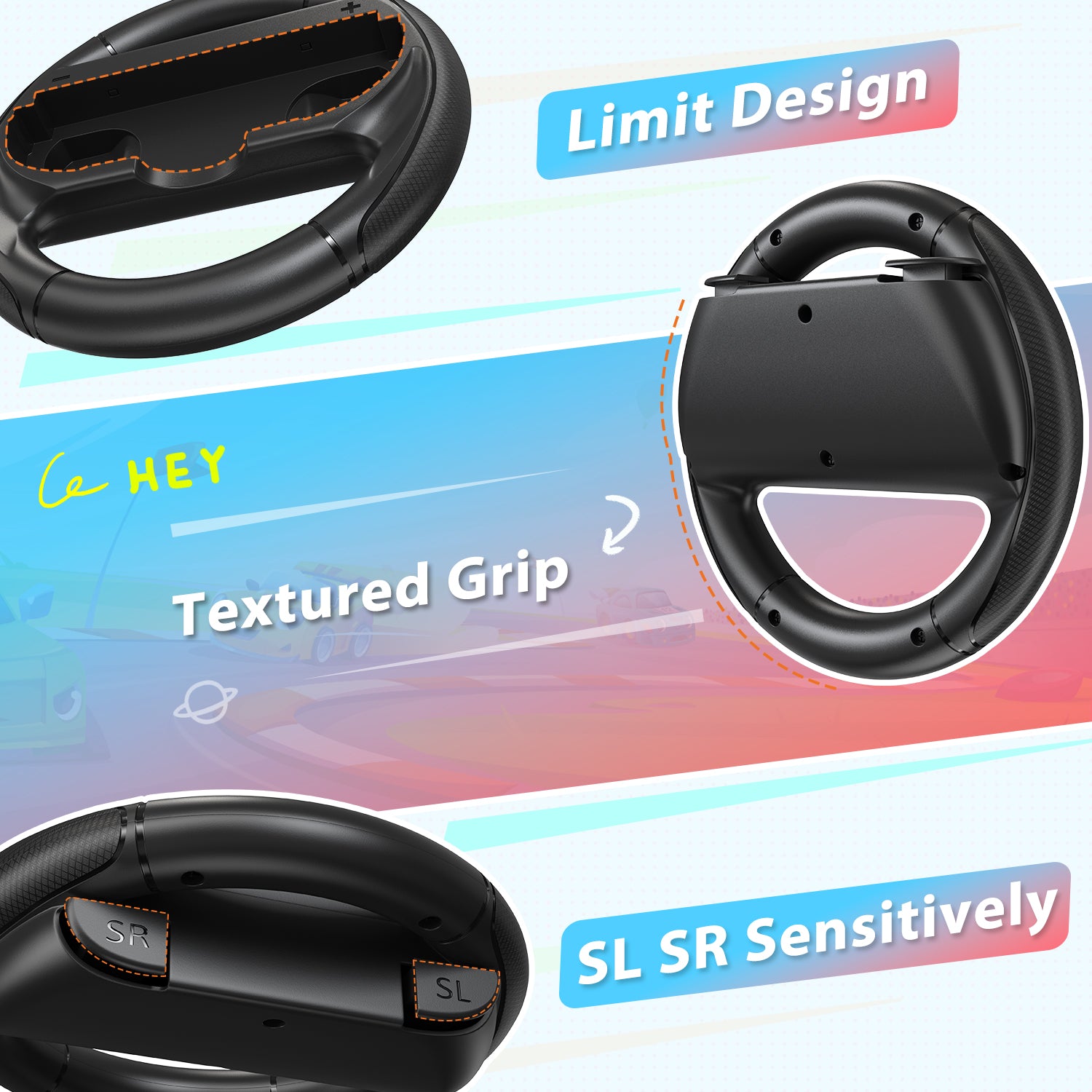 innoAura Steering Wheels for Switch 2 (2025, 2x Black)
