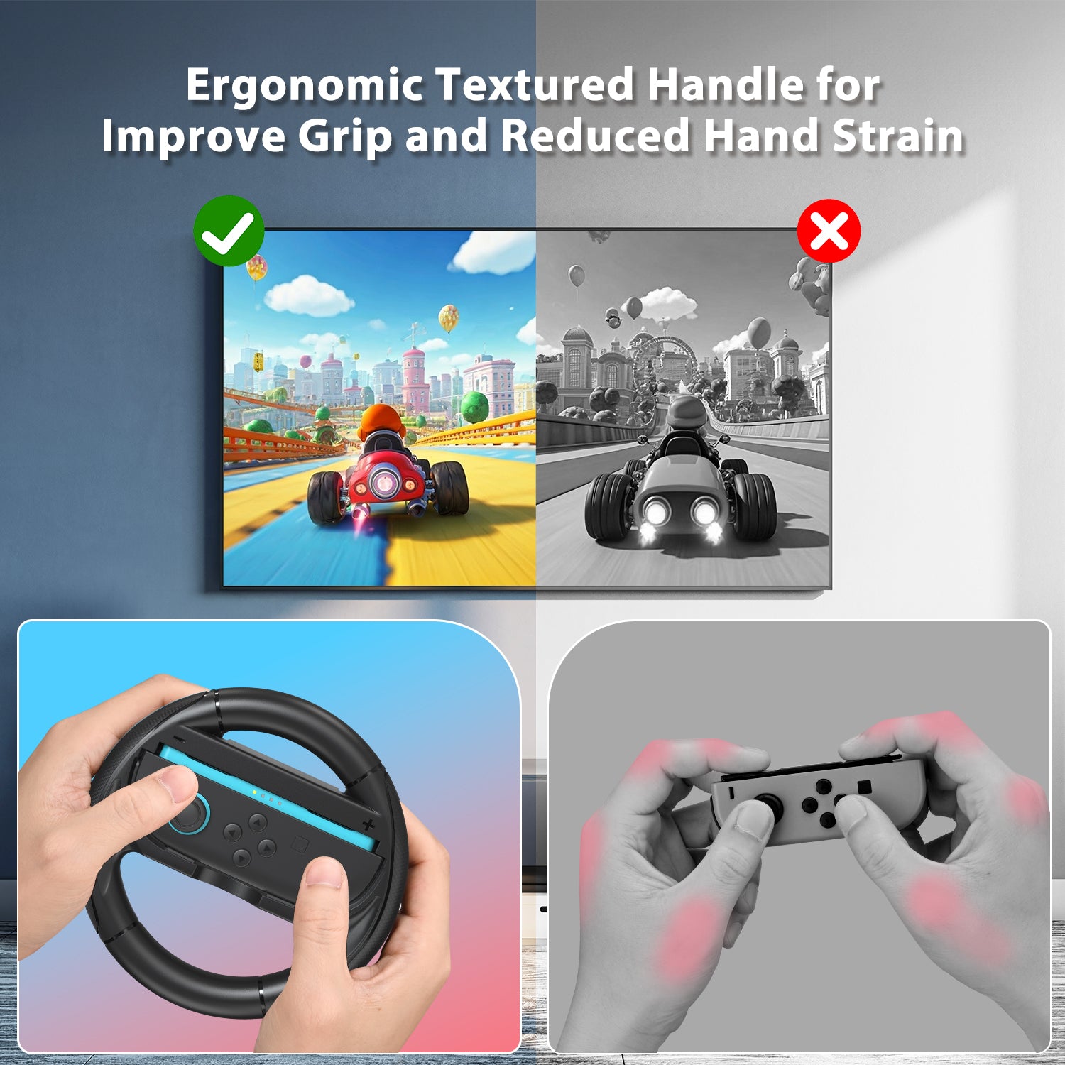 innoAura Steering Wheels for Switch 2 (2025, 2x Black)
