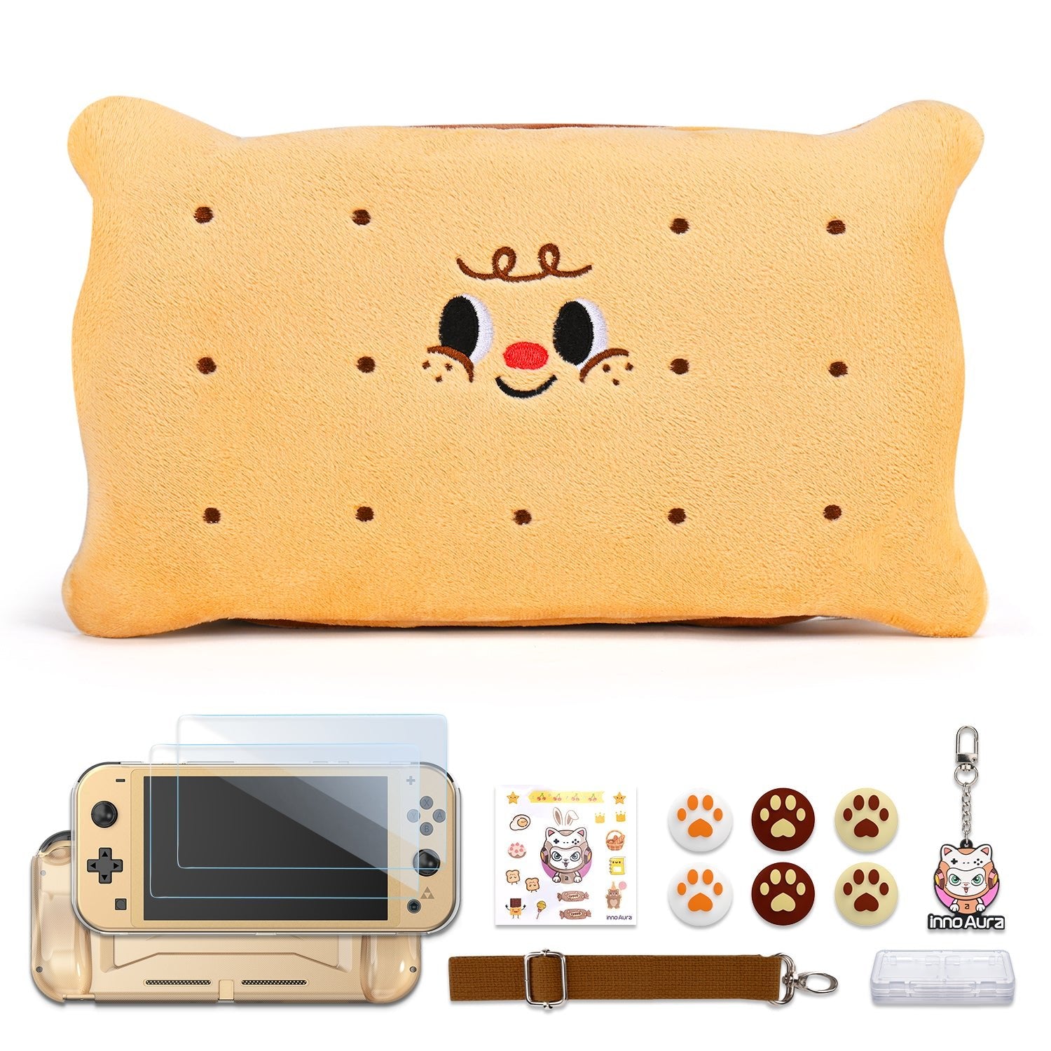 innoAura Switch Lite Case, 14 in 1 Switch Lite Accessories Bundle  (Brown Cookie)