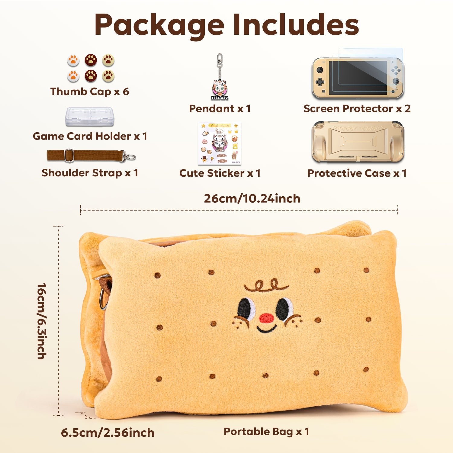 innoAura Switch Lite Case, 14 in 1 Switch Lite Accessories Bundle  (Brown Cookie)