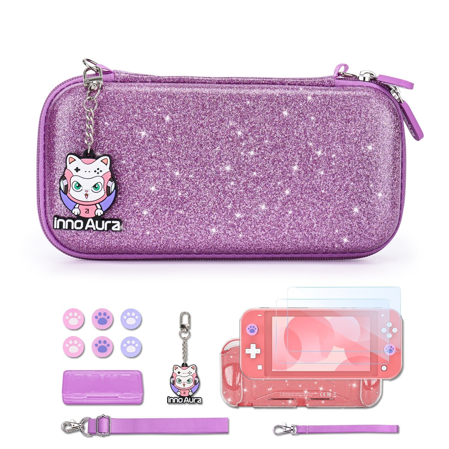 innoAura Switch Lite Travel Case, Cute Carrying Case for Nintendo Swit