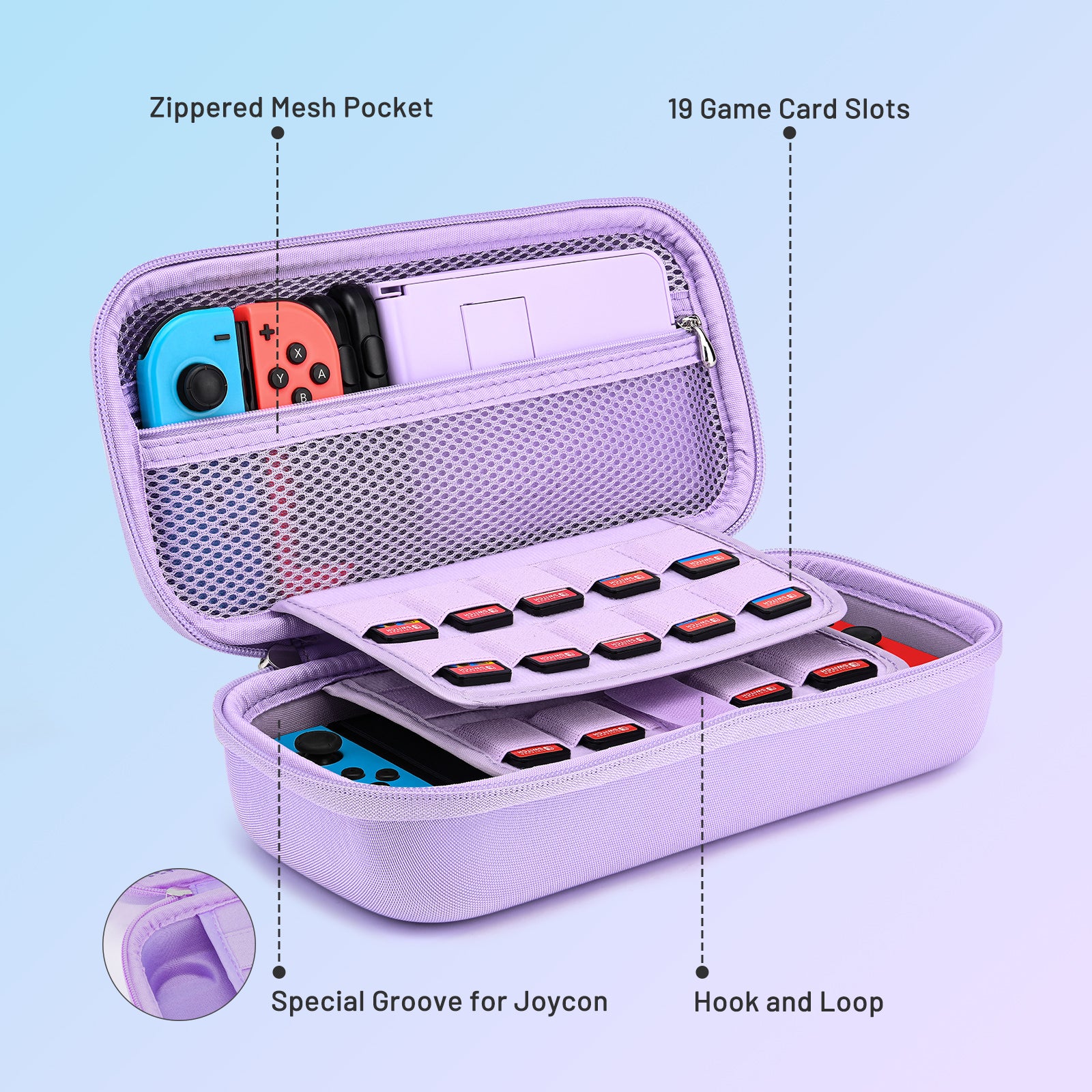 innoAura OLED Carrying Case for Nintendo Switch OLED with 18 Accessories