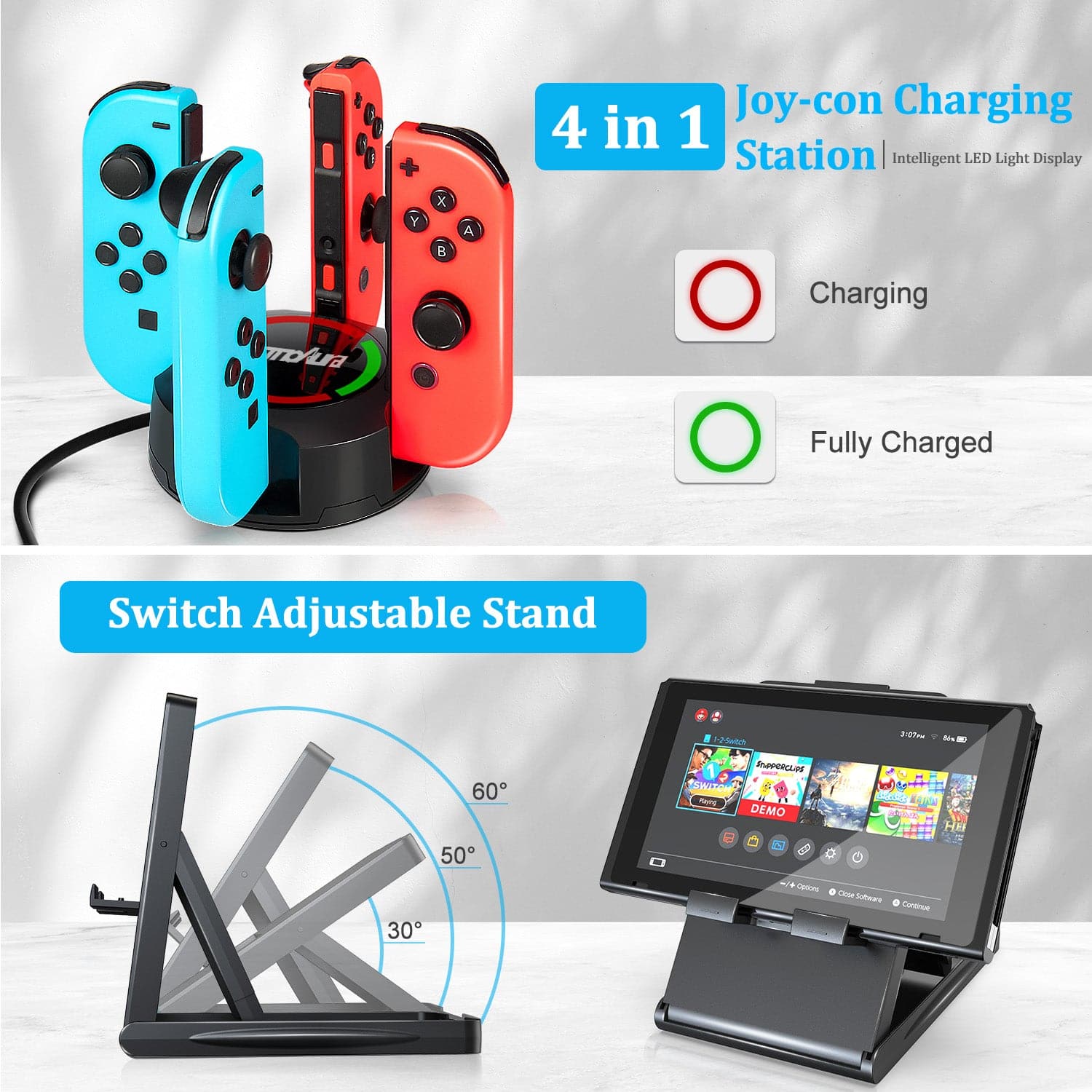 innoAura Hard Carrying Case for Switch with 20 Accessories
