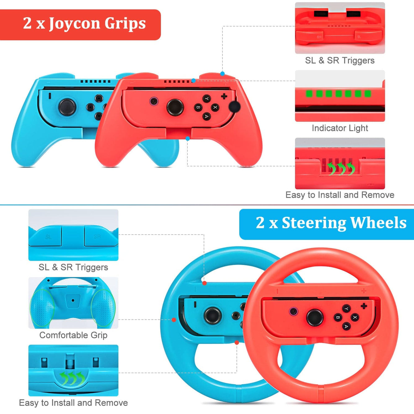 innoAura Hard Carrying Case for Switch with 20 Accessories