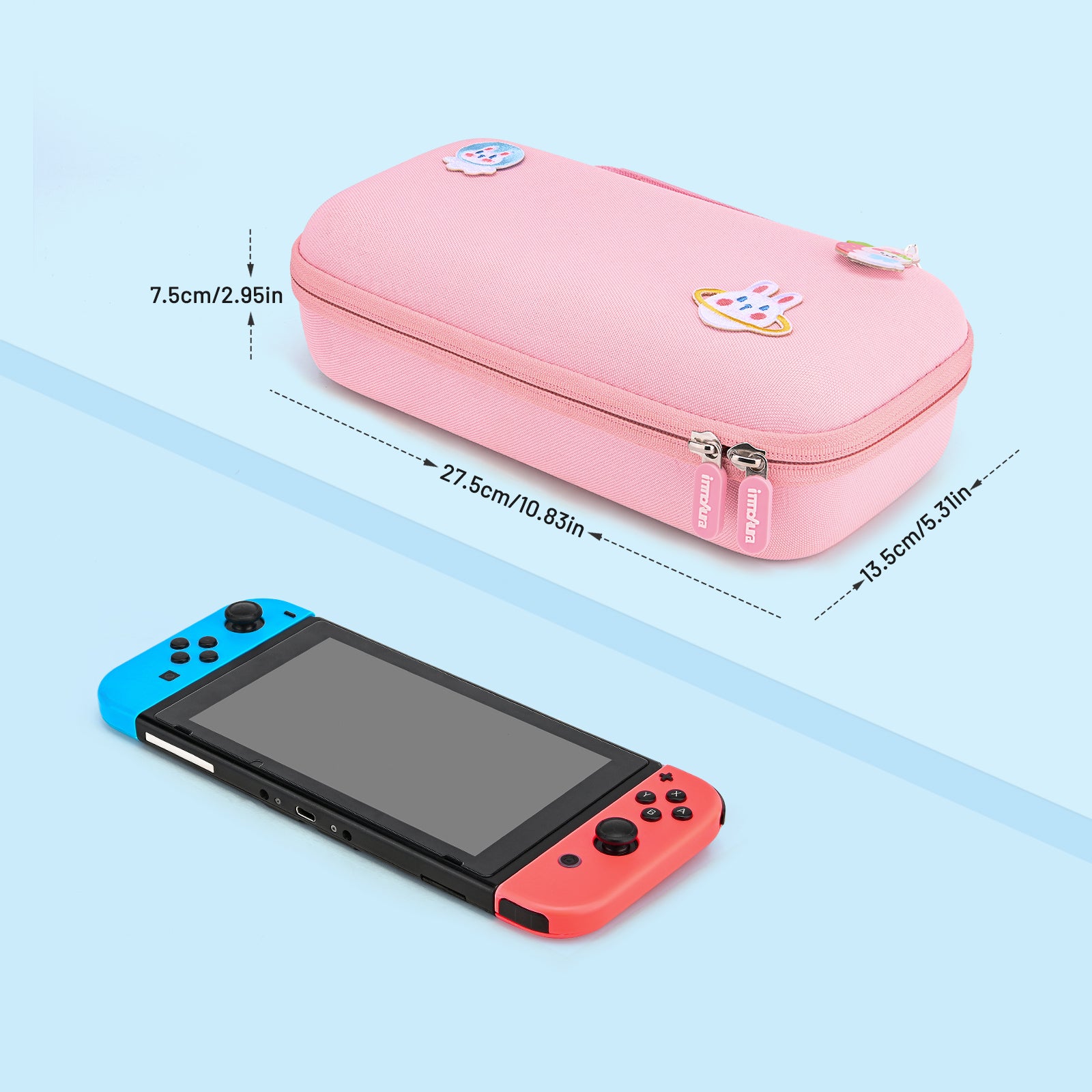 innoAura Cute Hard Switch Carrying Case for Nintendo Switch with 18 Accessories Gifts
