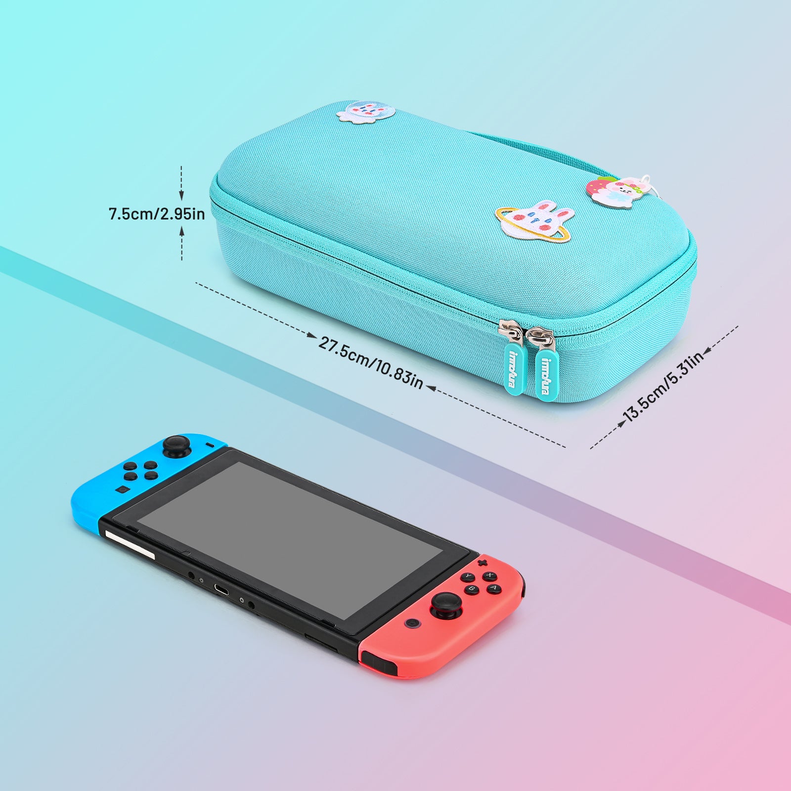 innoAura Switch Case Hard Carrying Case for Nintendo Switch with 18 Accessories