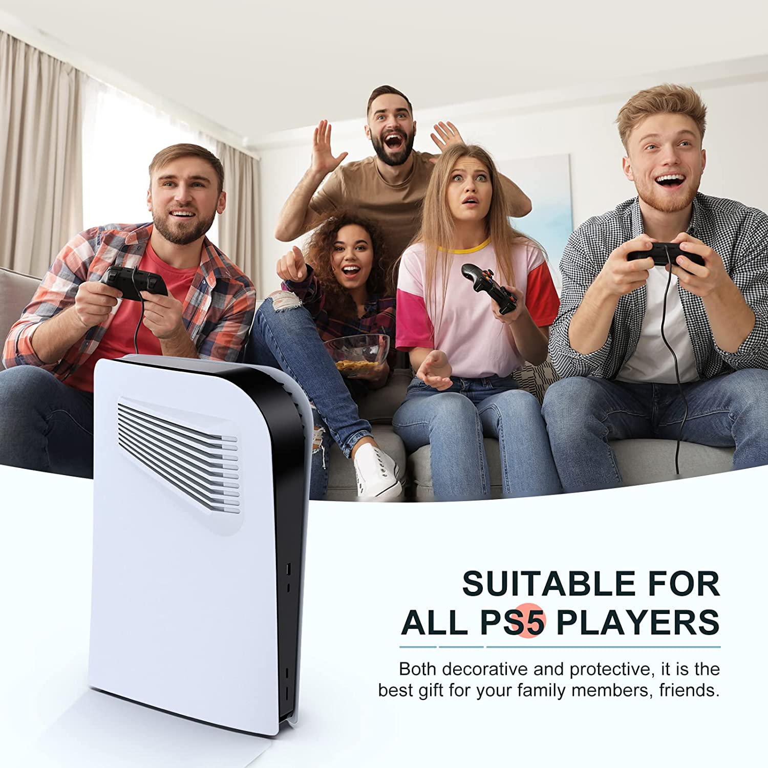 innoAura PS5 Plates Cover for PlayStation 5 Dics Console with Exclusive Cooling Vents
