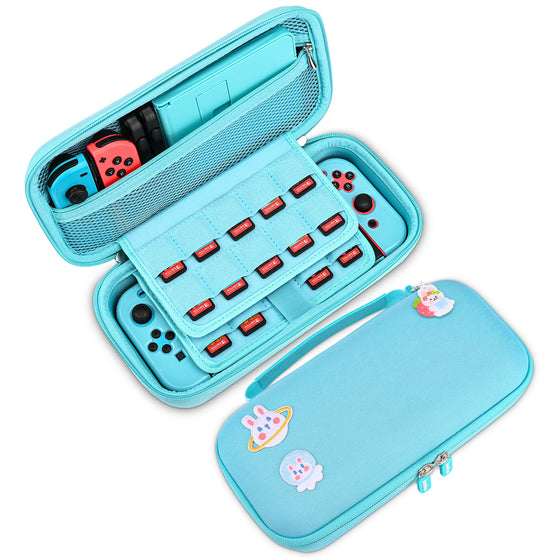 innoAura 18 Accessories Travel Case for Nintendo Switch with Thum Grips