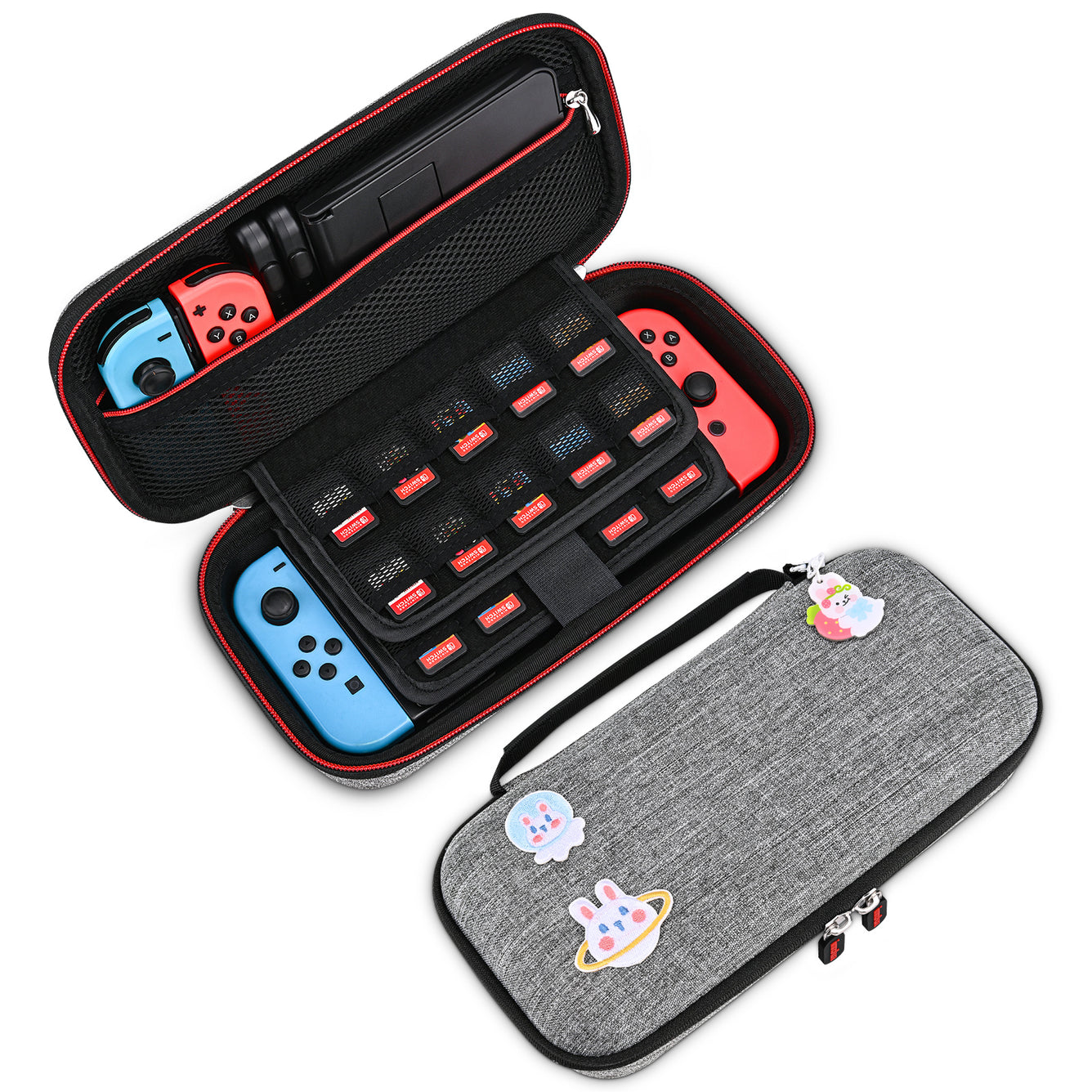 innoAura 18 Accessories Travel Case for Nintendo Switch with Thum Grips