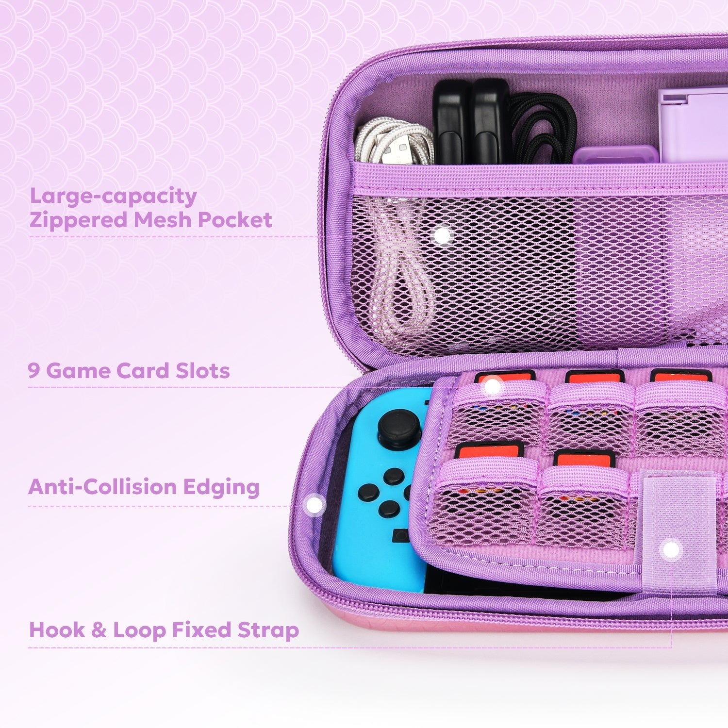 innoAura Nintendo Switch Carrying Case, Mermaid Laser Switch Cover Case